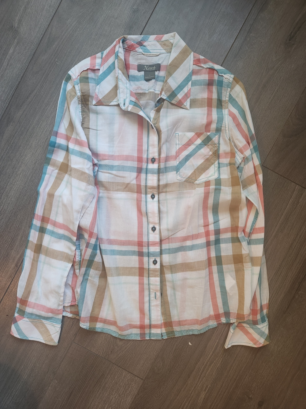 Merona Pastel Plaid Button-Down Shirt Size S